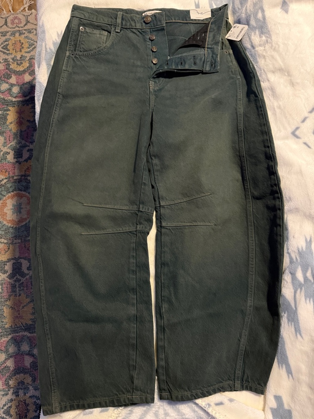 We The Free Women's Teal Barrel Jeans - Picture 5 of 5